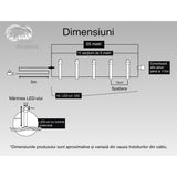 Instalatie Craciun, 55 M, 550 Led-Uri,Liniara, Alb Cald, 8 Jocuri De Lumini, Transformator, Interconectabila, Prelungitor 5 M Inclus, Fir