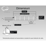 Instalatie Craciun, 55 M, 550 Led-Uri,Liniara, Alb Cald, 8 Jocuri De Lumini, Transformator, Interconectabila, Prelungitor 3 M Inclus, Fir