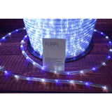 Instalatie Craciun, 6 m, 144 Led-uri, Furtun Luminos, Alb rece/ Albastru, Transformator, 8 jocuri de lumini, Sectionabila, 220 V, Vivimall - vivimall.ro