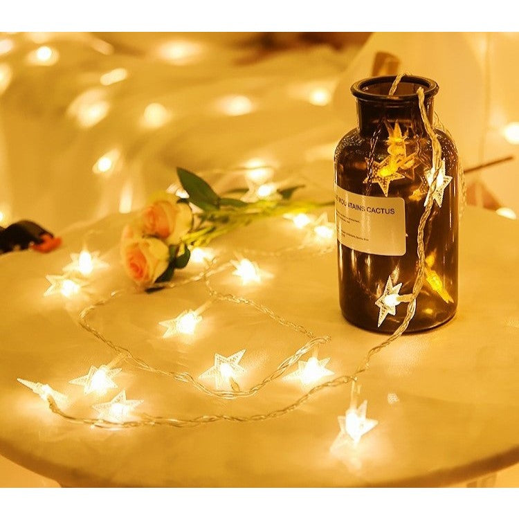 Instalatie Craciun, 6 Metri,40 Led-Uri Cu Ornament Tip Stea, Usb Lung, Fir Cupru, Liniar, Interior/Exterior
