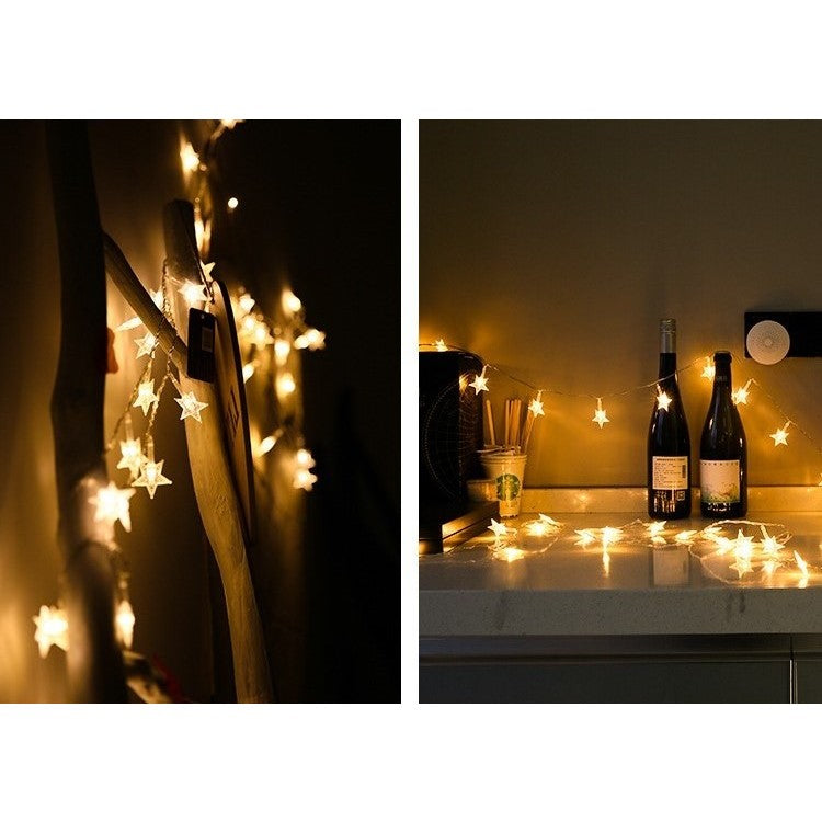 Instalatie Craciun, 6 Metri,40 Led-Uri Cu Ornament Tip Stea, Usb Lung, Fir Cupru, Liniar, Interior/Exterior