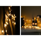 Instalatie Craciun, 6 metri,40 LED-uri cu Ornament tip Stea, Alb Cald, USB lung, fir cupru, liniar, interior/exterior, Vivimall - vivimall.ro