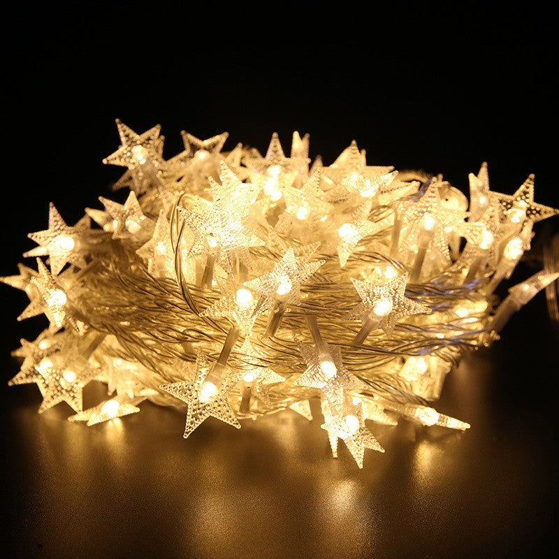 Instalatie Craciun, 6 Metri,40 Led-Uri Cu Ornament Tip Stea, Usb Lung, Fir Cupru, Liniar, Interior/Exterior