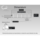 Instalatie Craciun, 60 M, 600 Led-Uri,Liniara, Alb Cald, 8 Jocuri De Lumini, Transformator, Interconectabila, Prelungitor 5 M Inclus, Fir