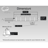 Instalatie Craciun, 60 M, 600 Led-Uri,Liniara, Alb Rece, 8 Jocuri De Lumini, Transformator, Interconectabila, Prelungitor 3 M Inclus, Fir