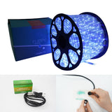 Instalatie Craciun, 62 m, 1488 Led-uri, Furtun Luminos, Alb rece/ Albastru, Transformator, Sectionabila, 220 V, Vivimall - vivimall.ro