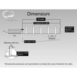 Instalatie Craciun, 70 M, 700 Led-Uri,Liniara, Alb Cald, 8 Jocuri De Lumini, Transformator, Interconectabila, Prelungitor 5 M Inclus, Fir
