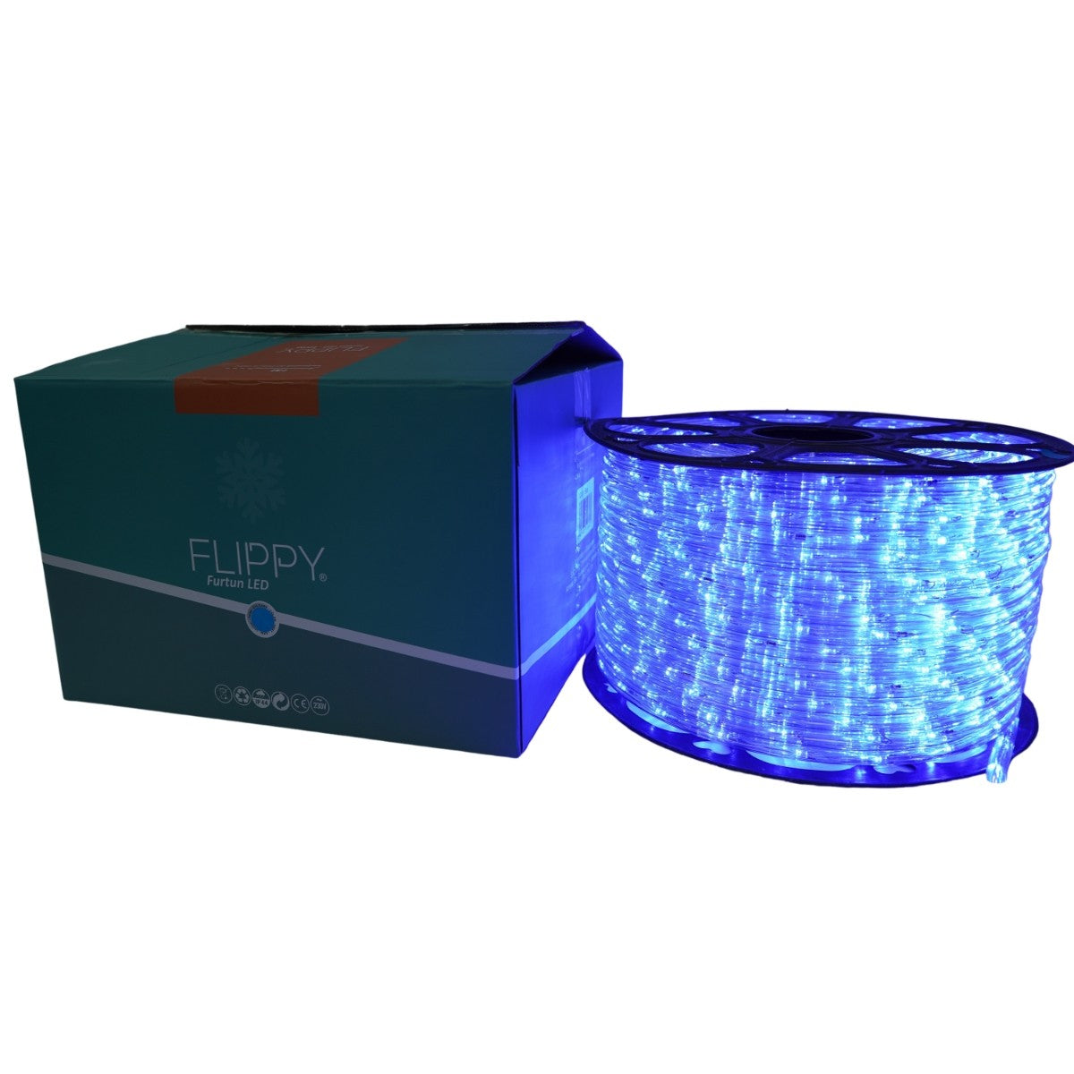 Instalatie Craciun, 80 M, 1920 Led-Uri, Furtun Luminos, Transformator, Sectionabila, 220 V