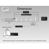 Instalatie Craciun, 90 M, 900 Led-Uri,Liniara, Alb Cald, 8 Jocuri De Lumini, Transformator, Interconectabila, Prelungitor 5 M Inclus, Fir