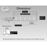 Instalatie Craciun, 90 M, 900 Led-Uri,Liniara, Alb Rece, 8 Jocuri De Lumini, Transformator, Interconectabila, Prelungitor 3 M Inclus, Fir