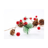 Instalatie Craciun cu baterii, 2 metri, 20 LED-uri tip Ace, conuri de pin si clopotei, Alb Cald, Vivimall - vivimall.ro