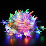 Instalatie Craciun Cu Baterii, 3 Metri, 20 Led-Uri Tip Stea, Fir, Multicolor
