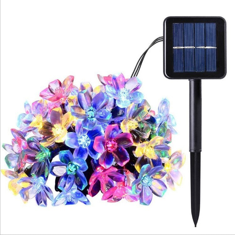 Instalatie Craciun, 5 Metri, 20 Becuri Led Tip Flori De Cires, Pentru Exterior Cu Incarcare Solara