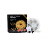 Instalatie Craciun liniara cu transformator, 100m, alb cald, 1000 LED-uri, fir transparent, 8 jocuri de lumini, Vivimall - vivimall.ro