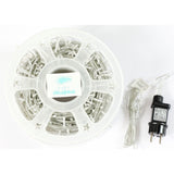 Instalatie Craciun liniara cu transformator, 100m, alb cald, 1000 LED-uri, fir transparent, 8 jocuri de lumini, Vivimall - vivimall.ro