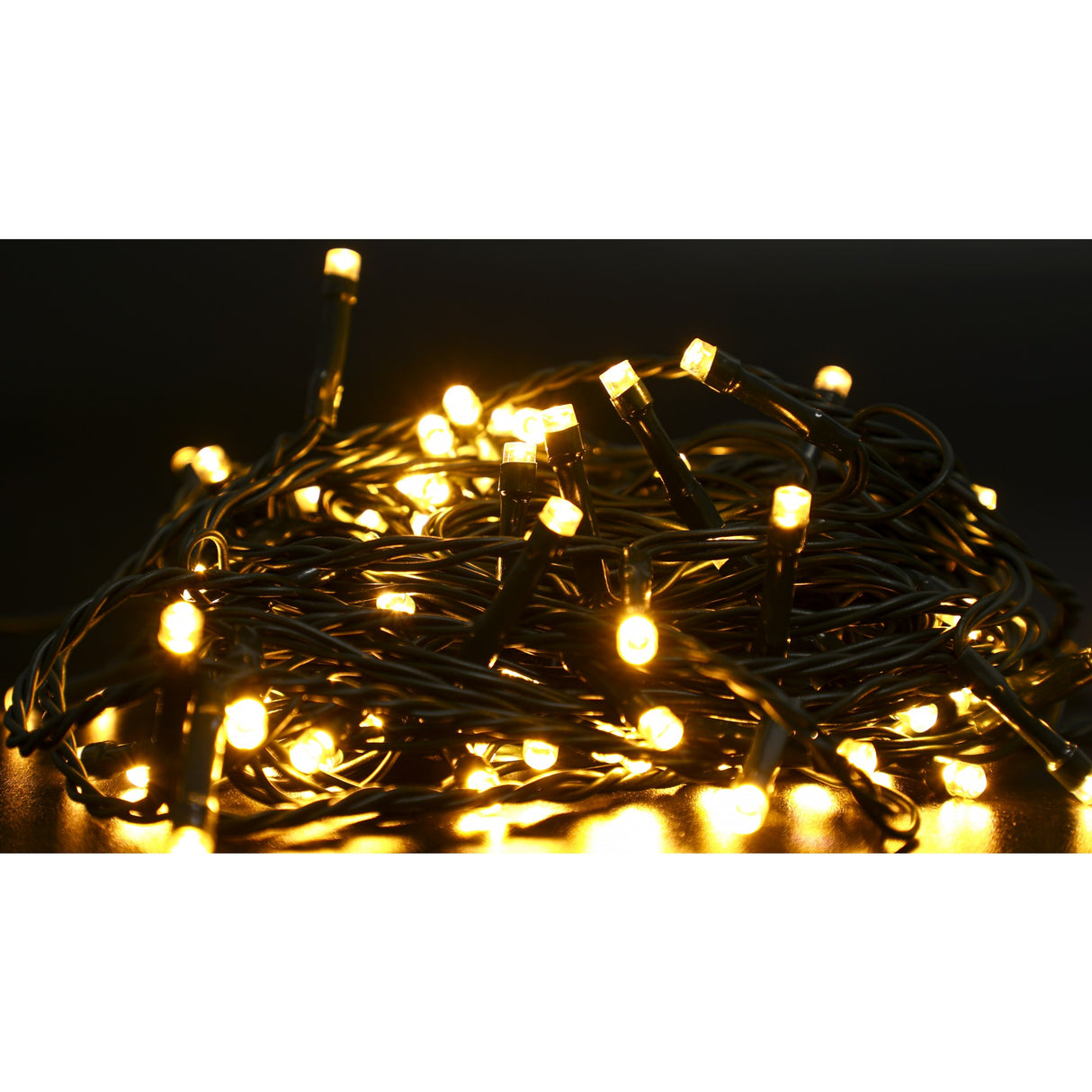 Instalatie Craciun Liniara, Cu Transformator 31V, 10M, Alb Cald, 100 Led-Uri V5, 8 Jocuri De Lumini, Fir