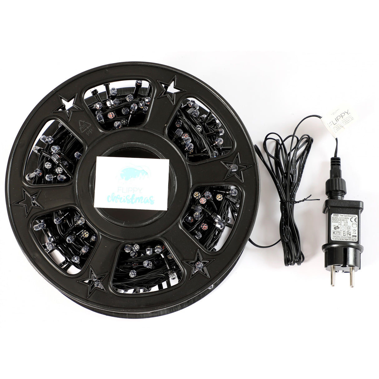 Instalatie Craciun Liniara, Fir Negru, Cu Transformator, 50M, 500 Led-Uri, 8 Jocuri De Lumini