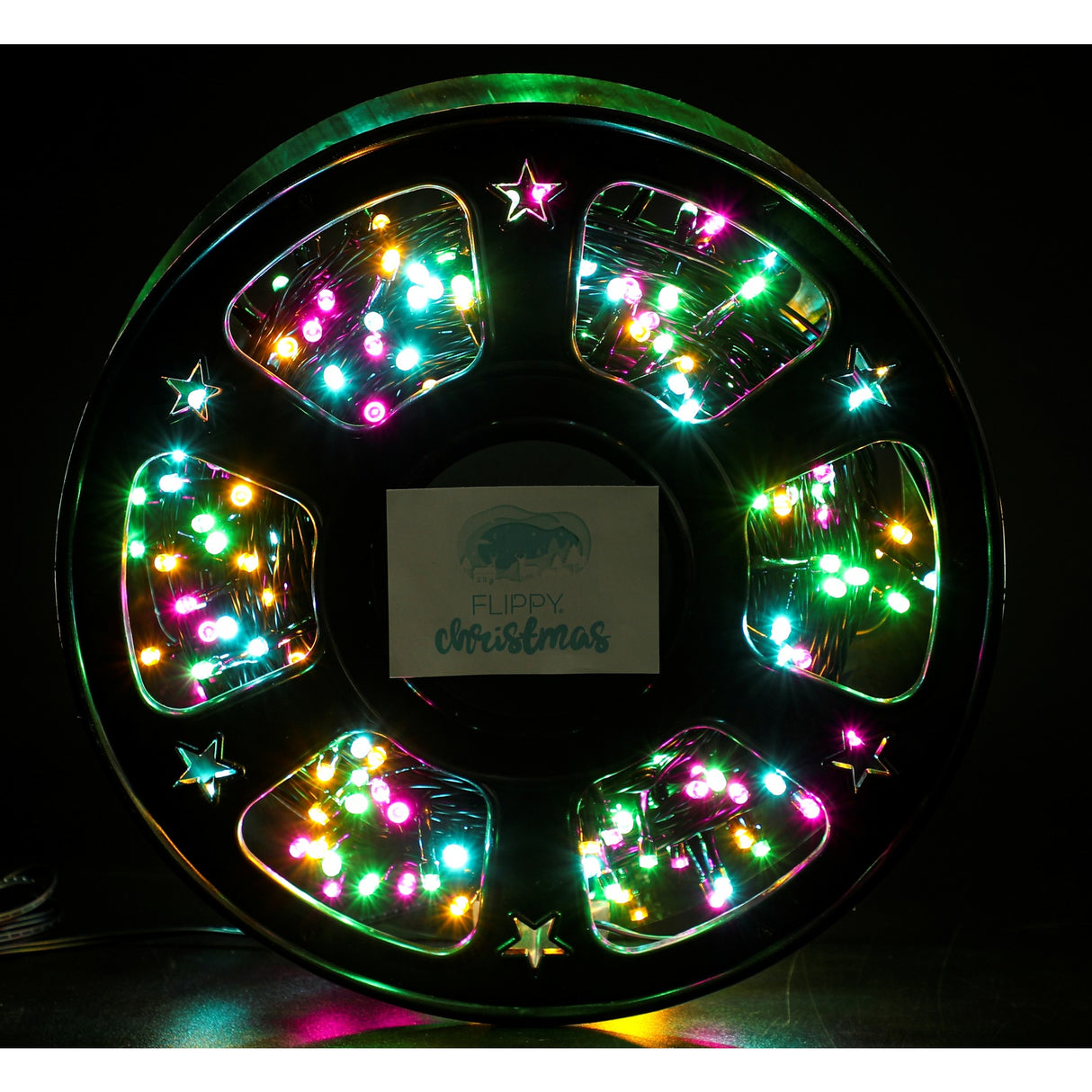 Instalatie Craciun Liniara, Fir Negru, Cu Transformator, 50M, 500 Led-Uri, 8 Jocuri De Lumini