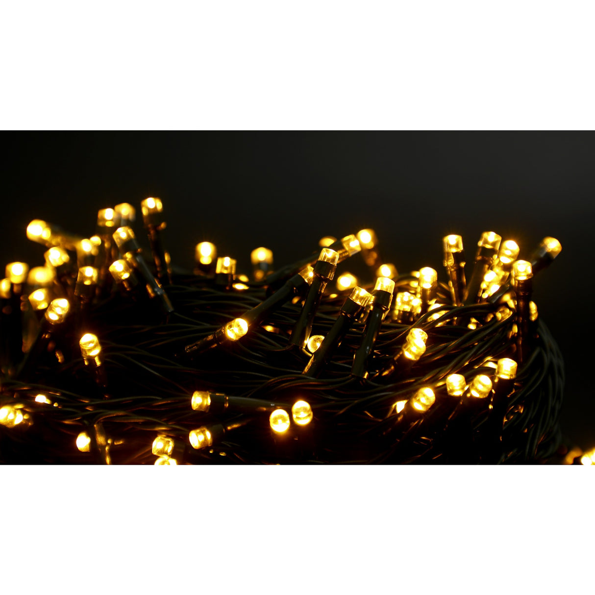Instalatie Craciun Liniara, Cu Transformator, 20 M, Alb Cald, 200 Led-Uri V5, 8 Jocuri De Lumini, Fir
