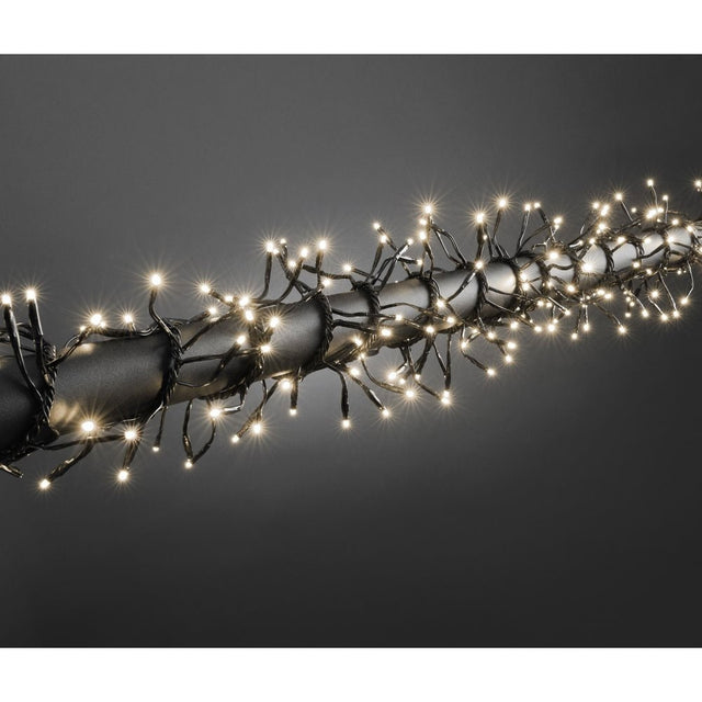 Instalatie Craciun Profesionala de Exterior IP65, 14 m, 140 Led-uri Mari ,Liniara, Alb cald, Interconectabila, Prelungitor 1.5 m inclus, Fir Negru, Vivimall - vivimall.ro