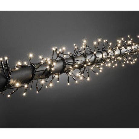 Instalatie Craciun Profesionala de Exterior IP65, 155 m, 1550 Led-uri Mari ,Liniara, Alb cald, Interconectabila, Prelungitor 1.5 m inclus, Fir Negru, Vivimall - vivimall.ro