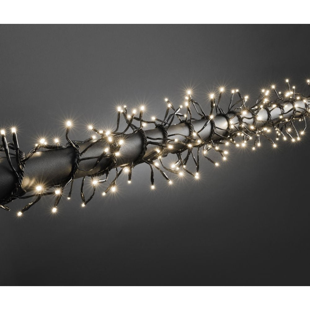 Instalatie Craciun Profesionala de Exterior IP65, 218 m, 2180 Led-uri Mari ,Liniara, Alb cald, Interconectabila, Prelungitor 6.5 m inclus, Fir Negru, Vivimall - vivimall.ro