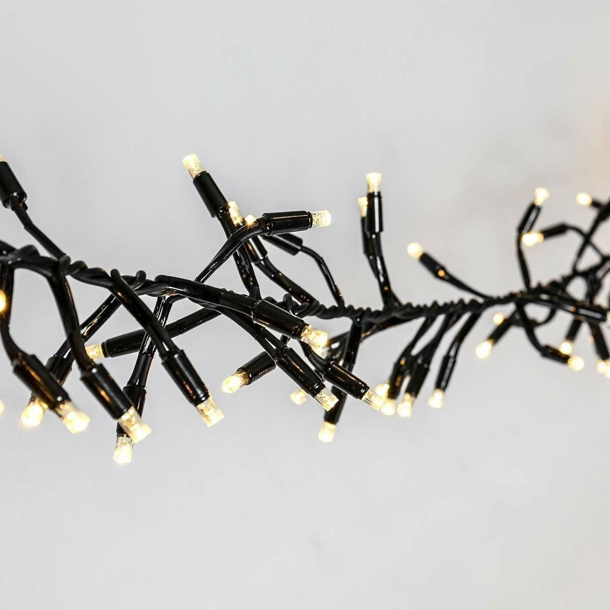 Instalatie Craciun Profesionala de Exterior IP65, 27 m, 290 Led-uri Mari ,Liniara, Alb cald, Interconectabila, Prelungitor 1.5 m inclus, Fir Negru, Vivimall - vivimall.ro