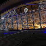 Instalatie Craciun Profesionala de Exterior IP65, Tip Perdea, 10m x 5m, 5000 Led-uri Mari, Alb rece, cu flash, Alimentator 1,5 m, Interconectabila, Fir negru, Vivimall - vivimall.ro