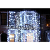 Instalatie Craciun Profesionala de Exterior IP65, Tip Perdea, 1m x 5m, 500 Led-uri Mari, Alb rece, cu flash, Alimentator si prelungitor 6,5 m, Interconectabila, Fir negru, Vivimall - vivimall.ro