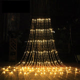 Instalatie Craciun Profesionala de Exterior IP65, Tip Perdea, 9m x 5m, 4500 Led-uri Mari, Alb cald, cu flash, Alimentator 1,5 m, Interconectabila, Fir negru, Vivimall - vivimall.ro