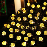 Instalatie Craciun, Tip Globuri De Cristal, 100 Led-Uri, 12 Metri, Energie Solara, Senzor De Lumina