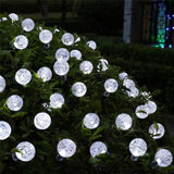 Instalatie Craciun, Tip Globuri De Cristal, 100 Led-Uri, 12 Metri, Rece, Energie Solara, Senzor De Lumina