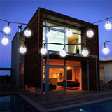 Instalatie Craciun, Tip Globuri De Cristal, 20 Led-Uri, 5 Metri, Rece, Energie Solara, Senzor De Lumina