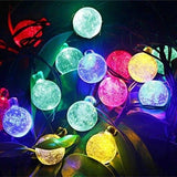 Instalatie Craciun, Tip Globuri De Cristal, 20 Led-Uri, 5 Metri, Energie Solara, Senzor De Lumina