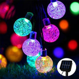 Instalatie Craciun, Tip Globuri De Cristal, 20 Led-Uri, 5 Metri, Energie Solara, Senzor De Lumina