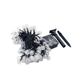 Instalatie Craciun, Tip Globuri de cristal, 30 Led-uri, 6.5 metri, Alb rece, Energie solara, Senzor de lumina, Vivimall - vivimall.ro