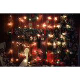 Instalatie Craciun, Tip Perdea, IP44, 10 m x 1 m, 600 LED-uri, Alb cald, 8 jocuri de lumini, Transformator, Interconectabila, Prelungitor 5 m inclus, Fir transparent, Interior/ Exterior, Vivimall - vivimall.ro