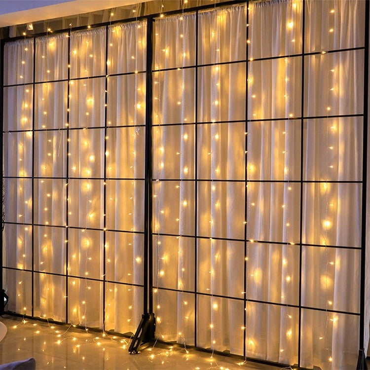 Instalatie Craciun, Tip Perdea, 120 Led-Uri, Alb Cald, Ip44, 31V, Telecomanda, 8 Jocuri De Lumini, Interconectabila, Prelungitor 5 M Inclus, Fir, Interior/ Exterior