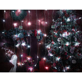 Instalatie Craciun, Tip Perdea, IP44, 3 m x 1 m, 180 LED-uri, Alb rece, 8 jocuri de lumini, Transformator, Interconectabila, Prelungitor 3 m inclus, Fir transparent, Interior/ Exterior, Vivimall - vivimall.ro