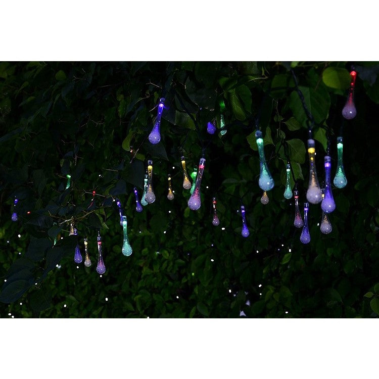 Instalatie Craciun, Tip Picaturi, 20 Led-Uri, 5 Metri, Energie Solara, Senzor De Lumina