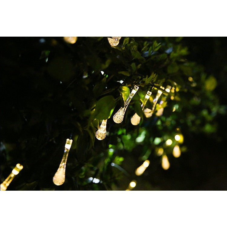 Instalatie Craciun, Tip Picaturi, 50 Led-Uri, 9.5 Metri, Energie Solara, Senzor De Lumina