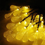 Instalatie Craciun, Tip Picaturi, 50 Led-Uri, 9.5 Metri, Energie Solara, Senzor De Lumina