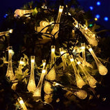 Instalatie Craciun, Tip Picaturi de apa, 20 Led-uri, 5 metri, Alb cald, Energie solara, Senzor de lumina, Vivimall - vivimall.ro