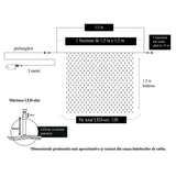 Detaliu LED-uri multicolor RGB instalație plasă Crăciun 1,5x1,5 m, fir cupru transparent