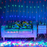 Transformator redresor semi-oval inclus cu instalație LED Crăciun plasă 8x2 m, fir transparent