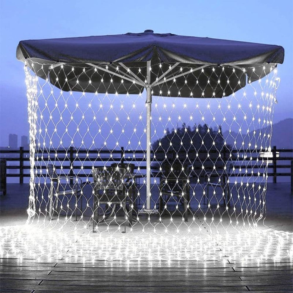 Instalatie Craciun, Tip Plasa, Ip 44, 1200 Led-Uri, Alb Rece, 8 Jocuri De Lumini, Transformator Fara Telecomanda, Interconectabila, Prelungitor 3 M Inclus, Fir