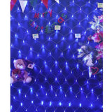 Instalatie Craciun, Tip Plasa, IP 44, 30 x 1 m, 1200 LED-uri, Albastru, 8 jocuri de lumini, Transformator fara telecomanda, Interconectabila, Prelungitor 3 m inclus, Fir transparent, Vivimall - vivimall.ro