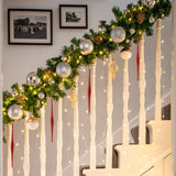 Instalatie Craciun Tip Turturi, IP44, 25 m, 715 Led-uri, Alb cald, 8 jocuri de lumini, 31 V, Interconectabila, Prelungitor 5 m inclus, Fir Cupru, Vivimall, Interior/Exterior - vivimall.ro