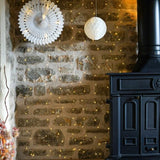 Instalatie Craciun Tip Turturi, IP44, 30 m, 858 Led-uri, Alb cald, 8 jocuri de lumini, 31 V, Telecomanda inclusa, Interconectabila, Prelungitor 5 m inclus, Fir Cupru, Vivimall, Interior/Exterior - vivimall.ro