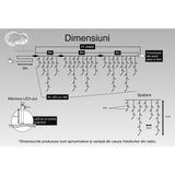 Instalatie Craciun Turturi, Ip44, 11 M, 360 Led-Uri,Perdea Franjurata, Alb Cald, 8 Jocuri De Lumini, Transformator 31 V, Putere 9 W, Interconectabila, Interior/Exterior, Prelungitor 3 M Inclus, Fir